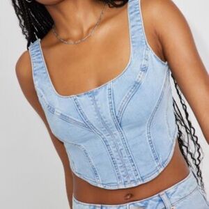 Denim bustier top